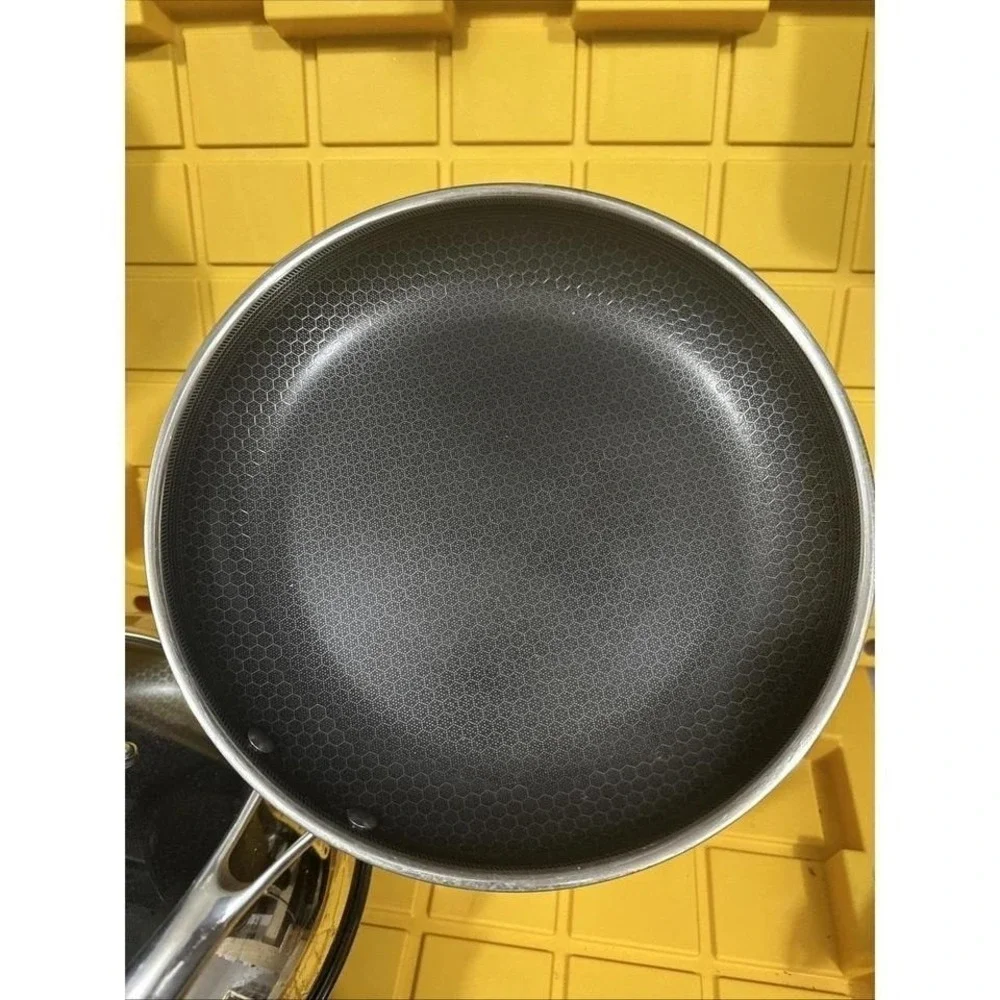 HEXCLAD 5 Piece Nonstick Stainless Steel Frying Pan Set 10 12 and 14